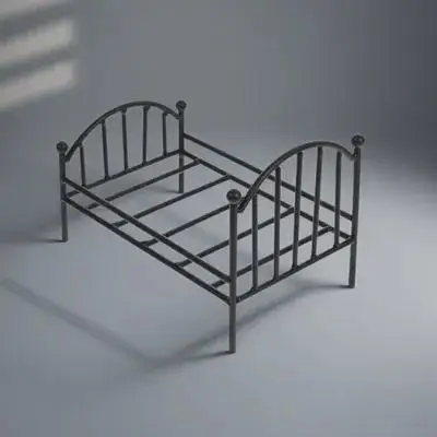 Struttura del letto in metallo in miniatura Mobili per mini camera da letto durevoli Decorazione supplementare Mini mobili per letto con supporto per vaso in ferro