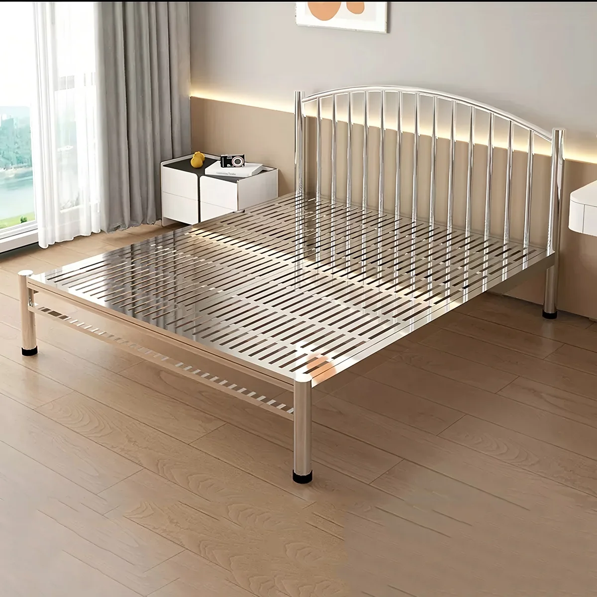 لوح سرير من الخشب الصلب عالي الجودة سميك من الفولاذ المقاوم للصدأ قابل للتعديل سرير مفرد مزدوج حديث للأطفال والكبار للمدرسة