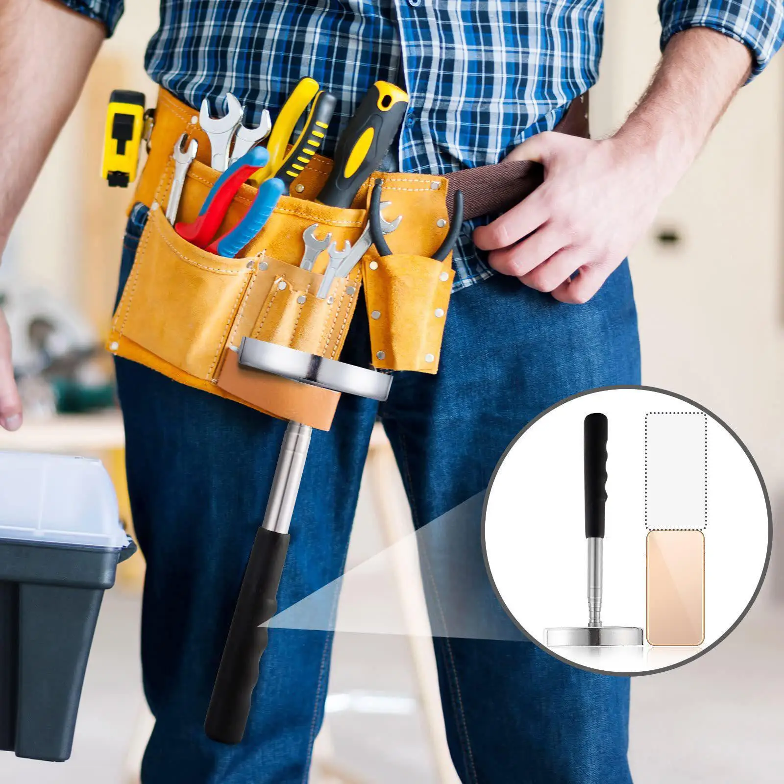 Telescoping Nail Sweeper Pickup เครื่องมือ,Heavy Duty มือถือสกรูอะไหล่ Sweeper 35lb สําหรับเล็บสนามหญ้า,Workshops