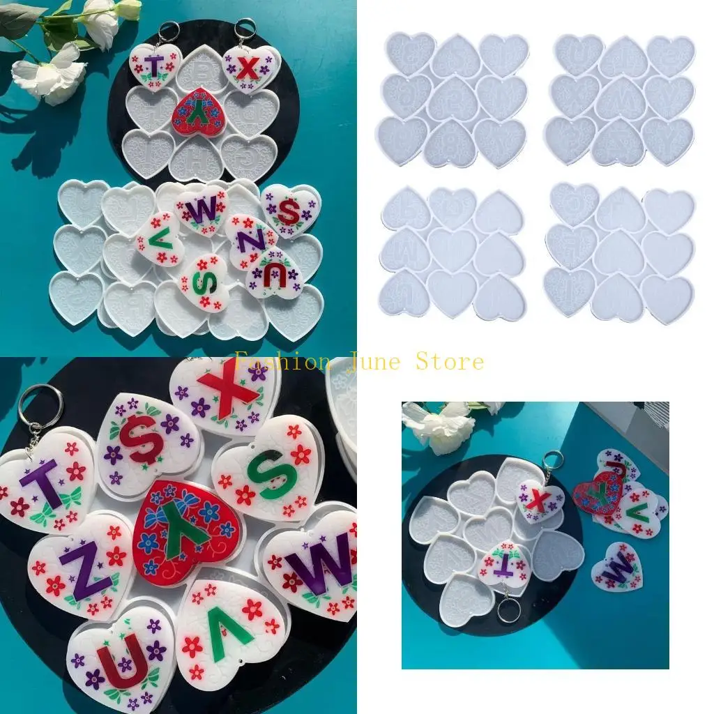 

N5KA Love Heart английские буквы и цифры серии брелок для ключей форма для ключей из эпоксидной смолы подвески серьги форма DIY