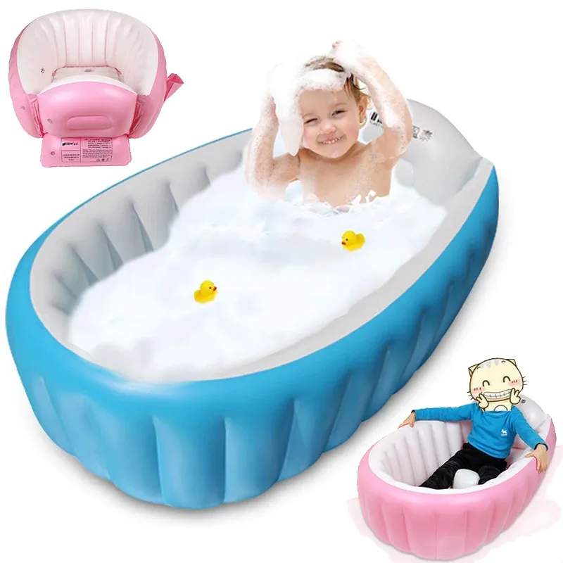 Kids Inflatable Bathtub Portable Travel Toddler Bathing Tub Kids Foldable Shower Tub For Girl And Boy Mini Air Swimming Pool