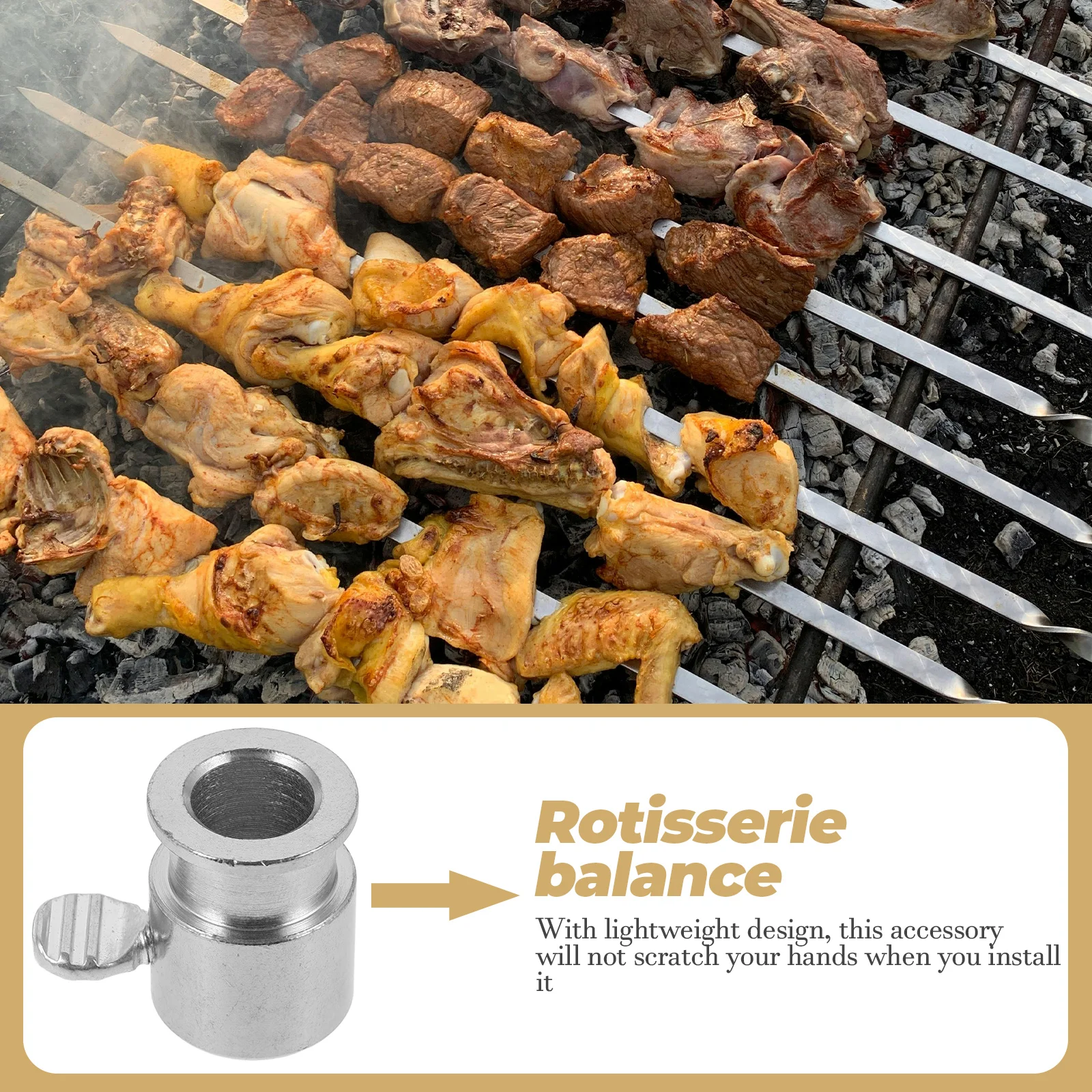 

Rotisserie Spit Rod Holder Iron Bolt Grilling Accessory Rotisserie Balance Rod Fixator Spit Stopper Grill Rack Trussing Part