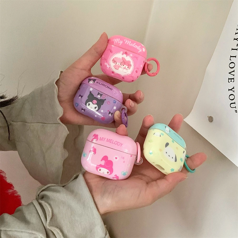 Sanrio Hello Kitty Kuromi My Melody Pochacco Earphone Case For Airpods 2 3 4 Pro 2 Wireless Bluetooth Headset Protective Cover