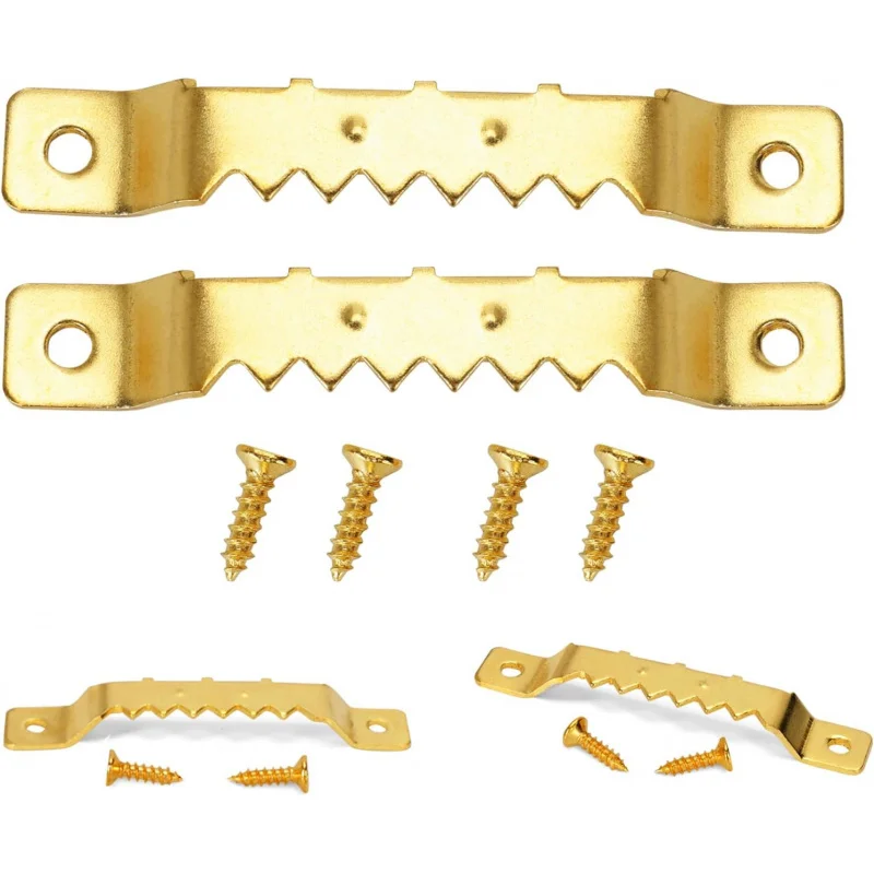 25 شماعة صور سن المنشار شديدة التحمل، تدعم 66 رطلاً، إطار صور قماشي معلق سميك C