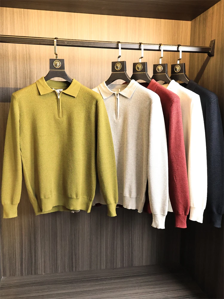 

Ele Autumn Winter Men's Knitted Ne Sweater Soft Casual Faion Urban Sle Luxury Subtle High-end Faionable