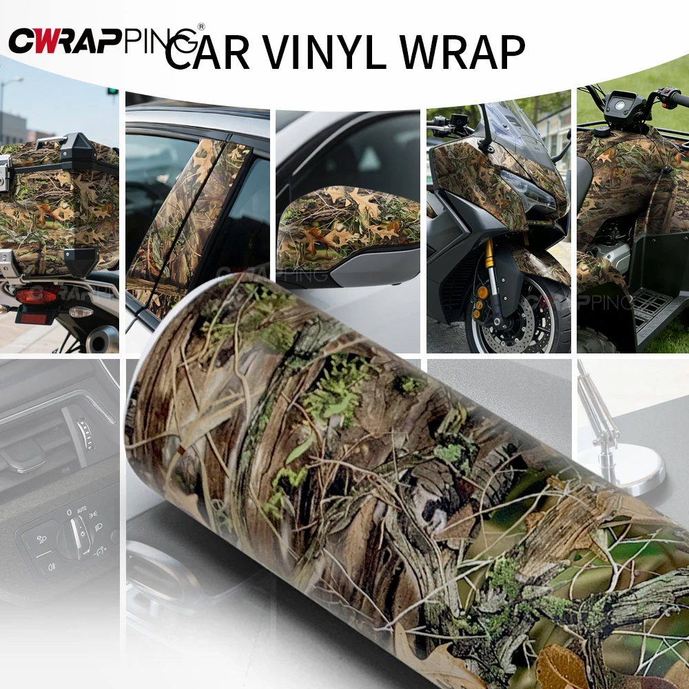 Automotive Vinyl Car Stickers Anti-Scratch Leaf Camouflage Self-adhesive Wrap Foil Car Styling and Trim Waterproof Film Wrapping
