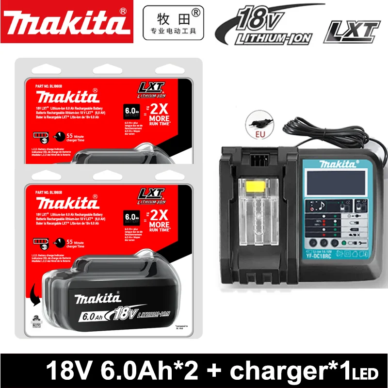 Originele 18V Makita 6000mAh batterij voor Makita BL1840 BL1830B BL1850B BL1850 BL1860 BL1815 vervangende lithium batterij