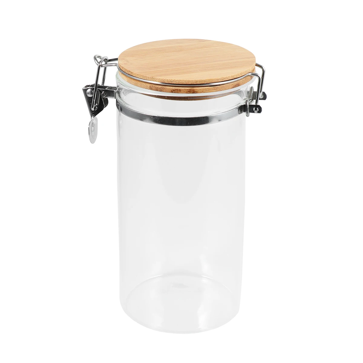 

Glass Jar Food Storage Containers Airtight Bamboo Lid Sealed Canisters Dry Food Holder Glass Tea Coffee Bean Container