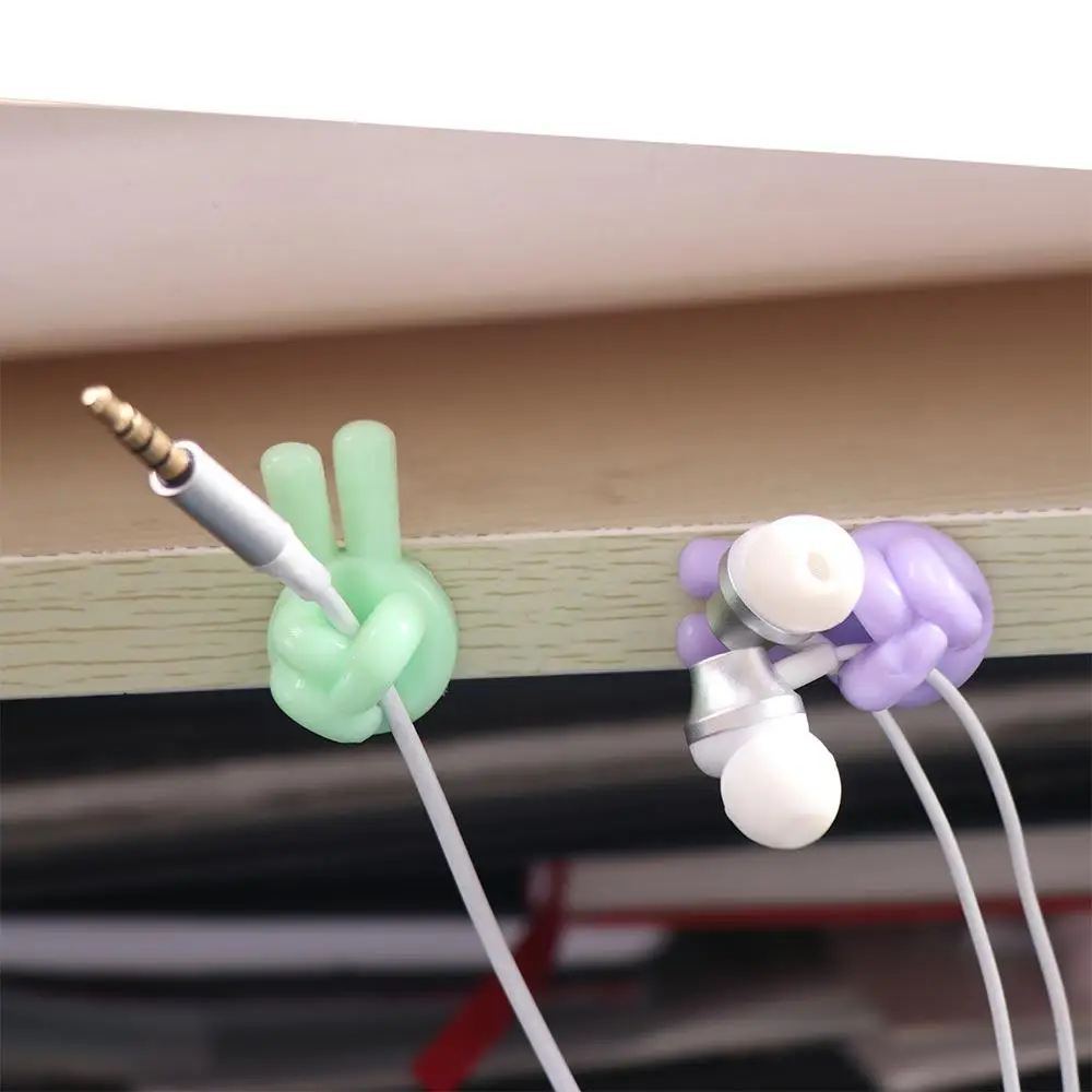 PVC Creative Thumb Cable Organizer Thumb Cord Holder Self-Adhesive Thumb Wire Holder Data Cable Storage Multifunction - Image 5