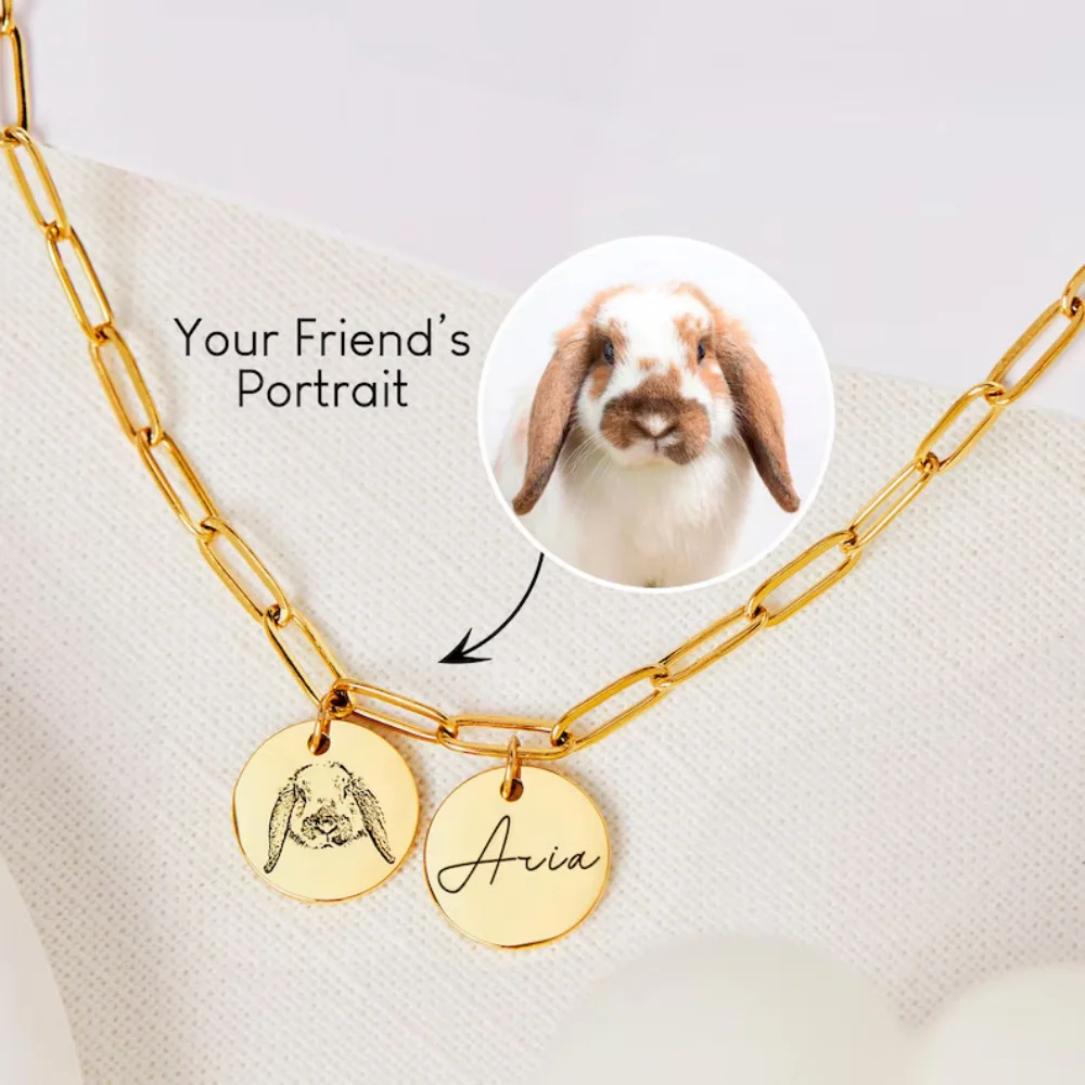 

2025 New stainless steel personalized pet medallion necklace laser engraved pendant couple necklace gift