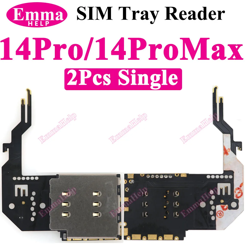 2 шт. с одним устройством чтения SIM-карт для iPhone 11 15 13 Pro Max 16 14 Plus 12 Mini XR XS, слот для SIM-карты, внутренний адаптер, гибкий кабель