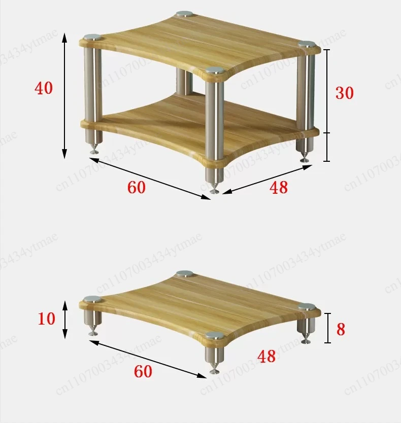 Solid Wood Metal Frame Multilayer Storage Cabinet TV Amplifier Speaker CD Display Rack - view 6