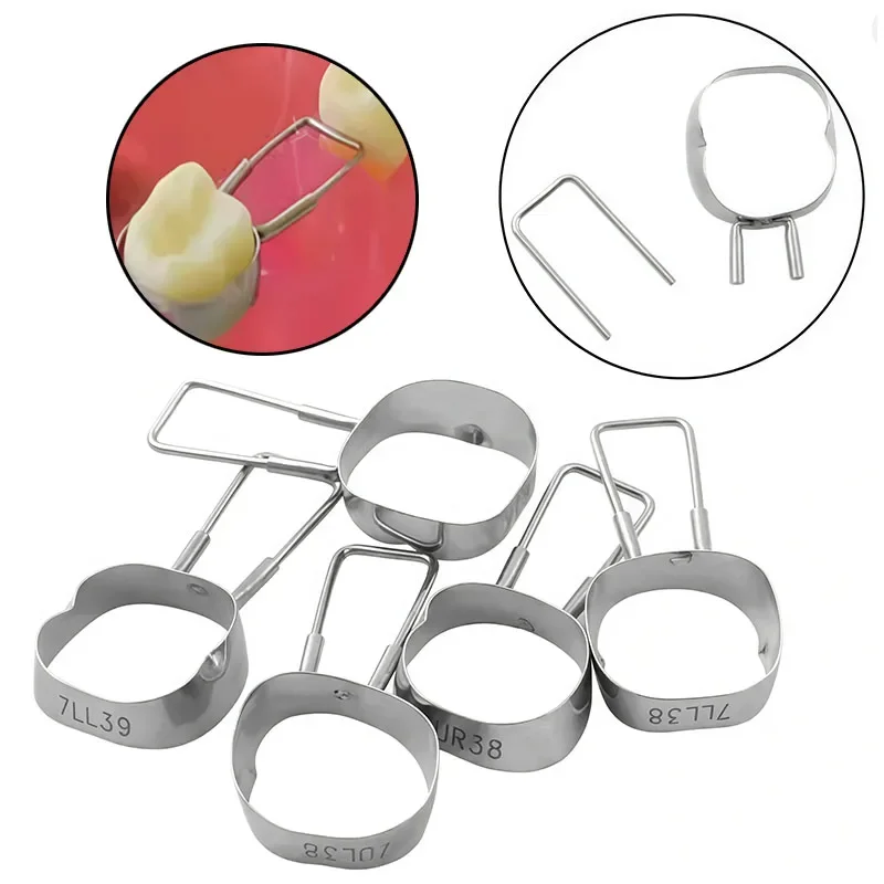 40Pcs/set Dental Space Maintainer Preformed 2nd Molar Sizes 32#-41# Orthodontics Gap Retainer Braces Bands Loop Kit Tools