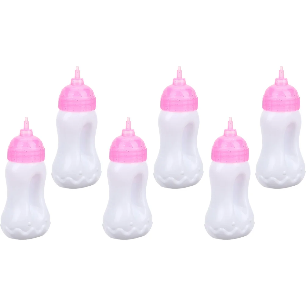 

6 Pcs Accessories Feeding Bottle Baby Bassinet Pe Movie Miniature Milk Bottles