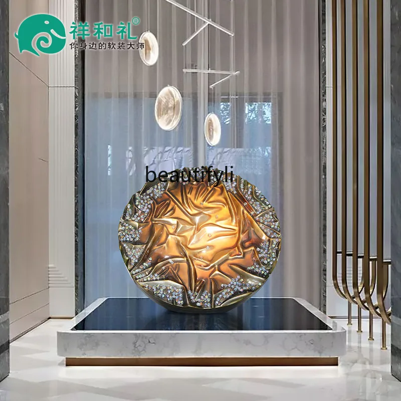 Modern large-scale abstract ornament, hotel lobby sculpture entrance floor ornament