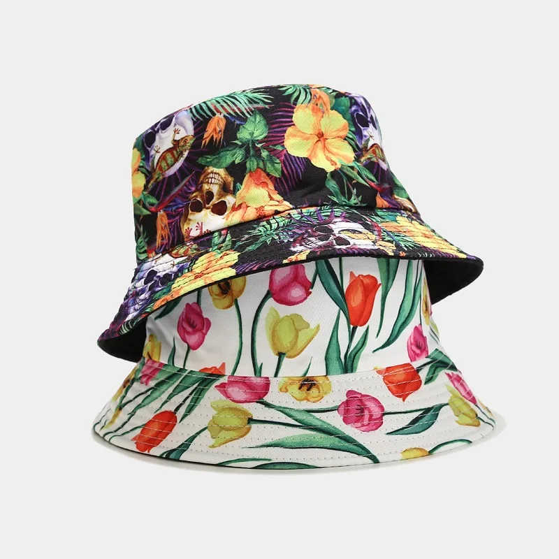 2023 Amazon New Ethnic Style Pattern Double-Sided Men & Women Trendy Outdoor Sun-Proof Bucket Hat