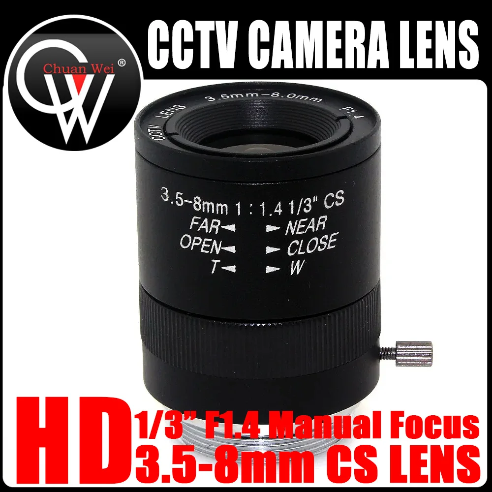 3.5-8mm CS lens CS Mount Varifocal Manual Iris Industrial zoom CCTV Lens for CCTV Security Cameras BOX