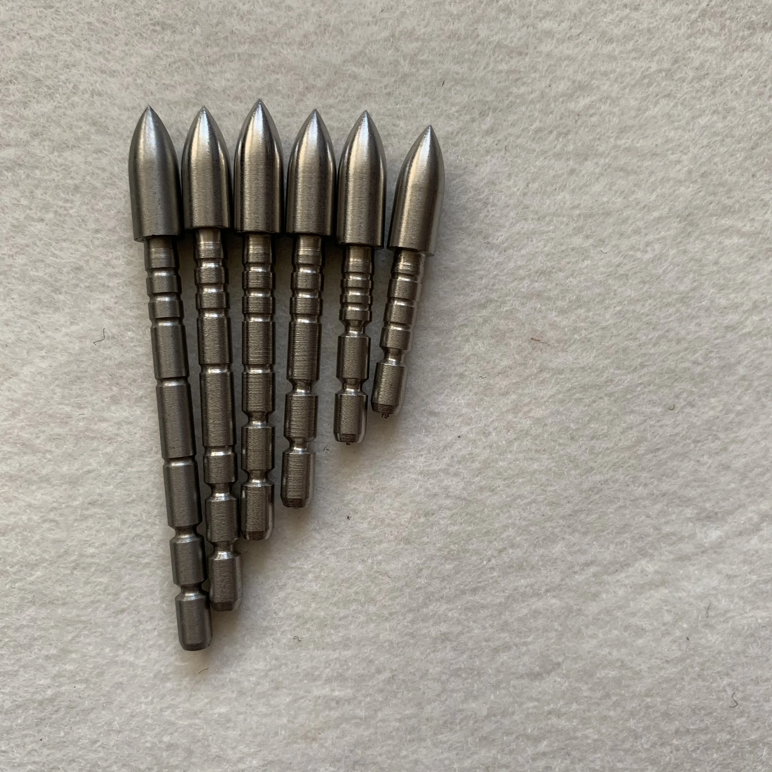 12pcs Stainless Steel Bullet Point Tip For ID 4.2 mm Arrow Shaft Arrow Head 70 80 90 100 110 120 Grain ID 4.2mm OD 6.0mm