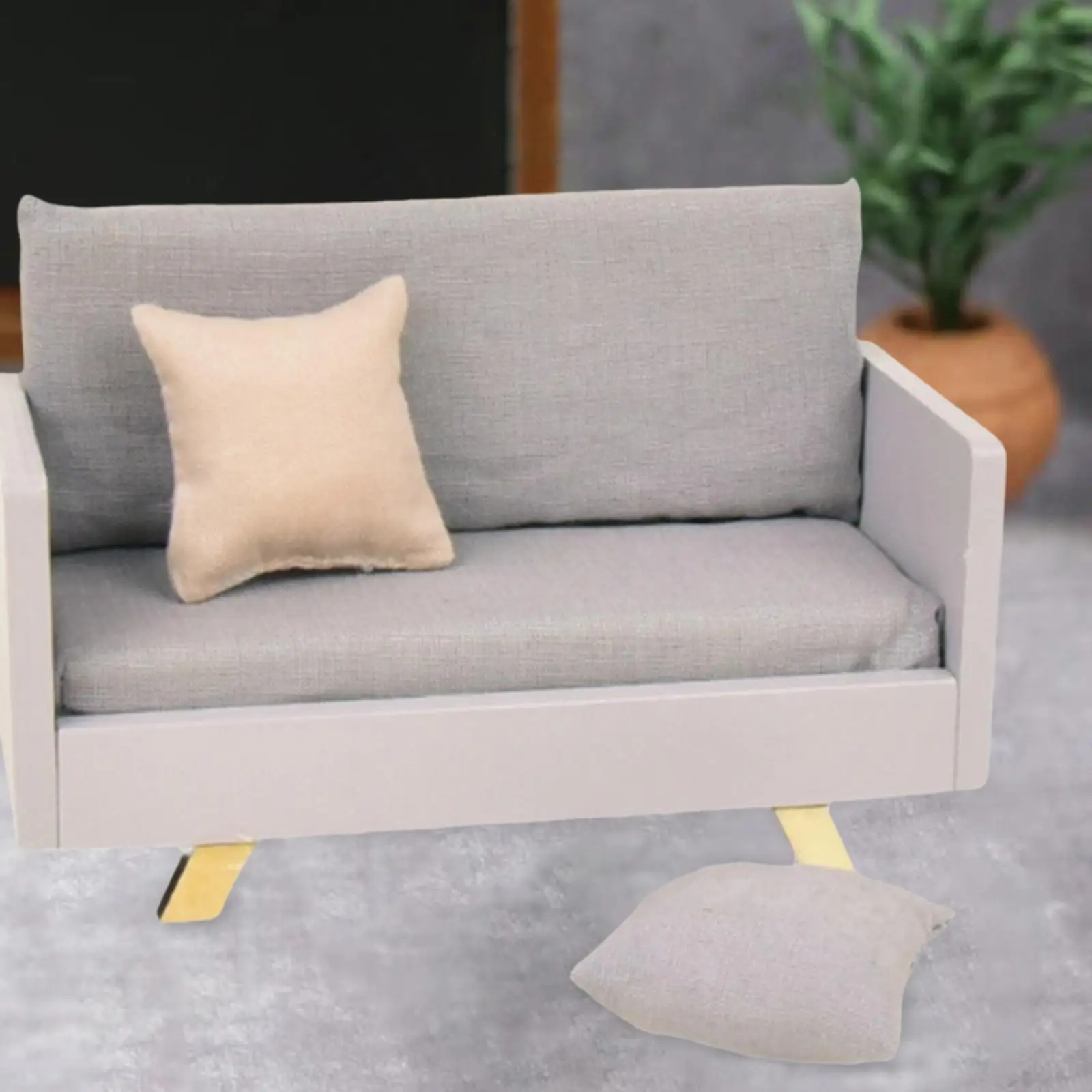 1/12 Scale Dollhouse Sofa DIY Model for Dollhouse Decoration Simulation