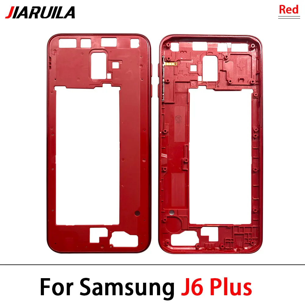 Middle Frame For Samsung J6 J600 J6 Plus J610 With Camera Glass Lens Front Housing Middle Bezel Chassis Shell Parts