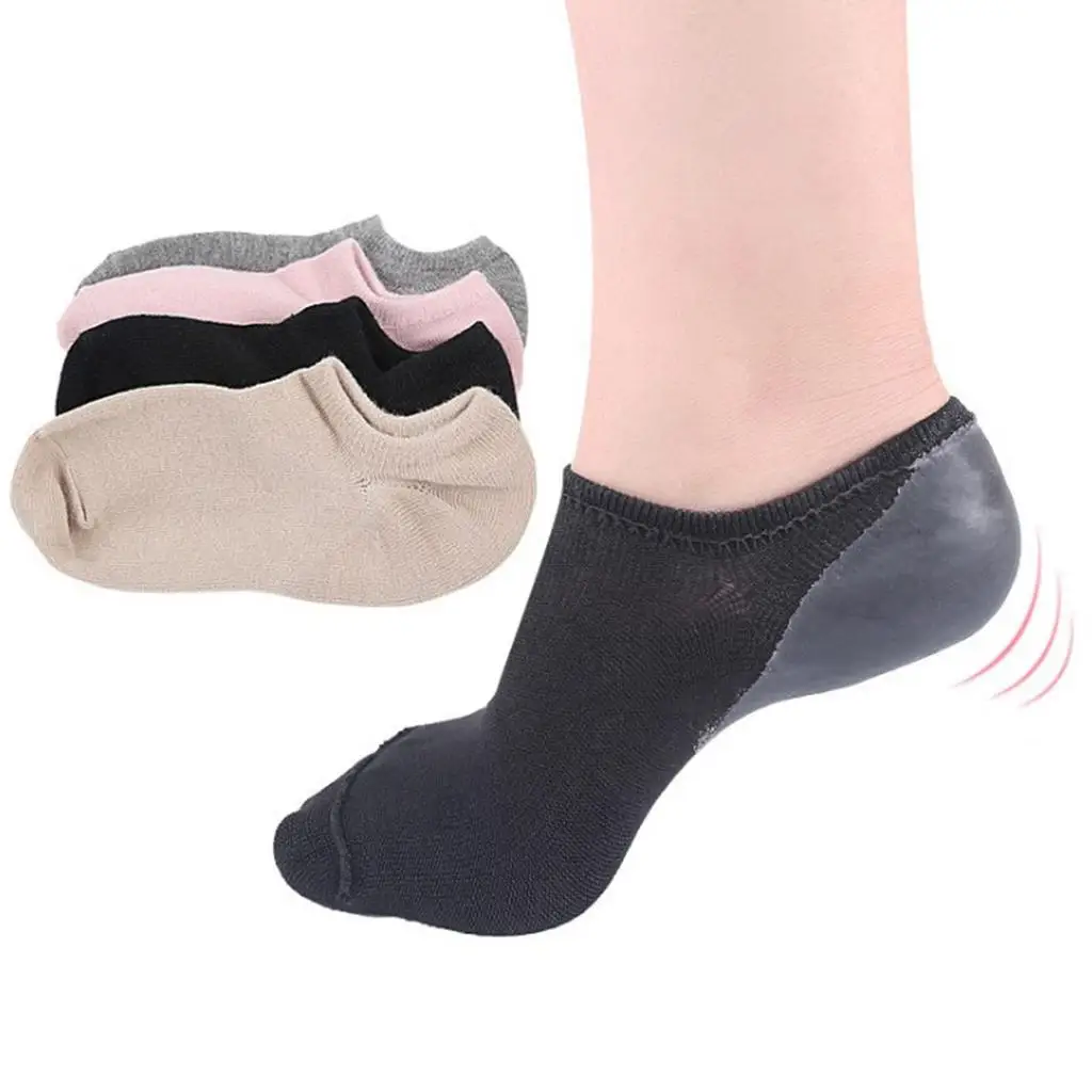 Moisturizing Foot Heel Socks Cotton Gel Lined Spa Socks Dry Heel Repair for Foot Care and Cracked Heels