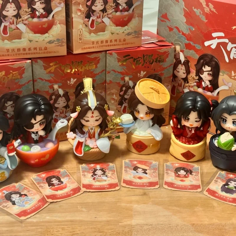 

Пятно подлинный фестиваль благословения Тянь Гуань, групповое изображение, глухая коробка, ручная работа, аниме, периферийные устройства, модный цветок, городской подарок учителю Цин Сюй