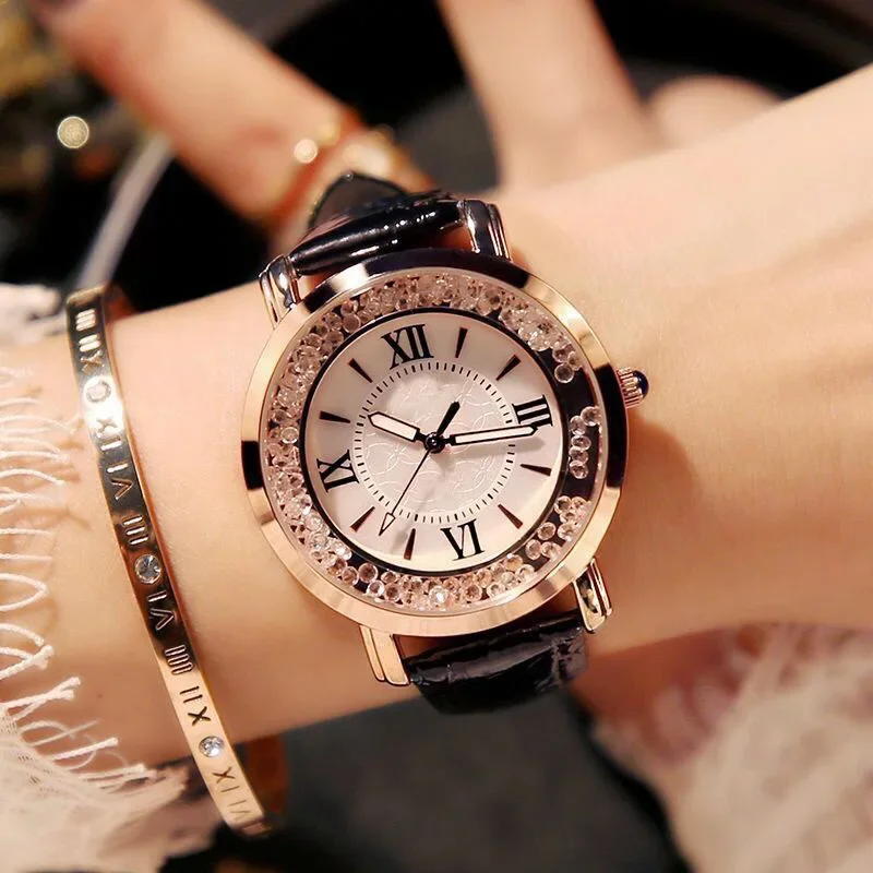 Classic Women Watch Light Luxury Fashion Quartz Watches Diamond Leisure Student Simple Belt Roman Numeral Business Wristwatches