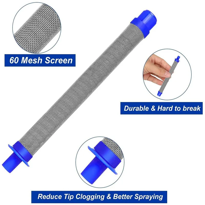 

10 Pack Airless Paint Sprayer Filter 60 Mesh Airless Paint Sprayer Filter Push On Type Compatible With Models SG2 SG3 SG