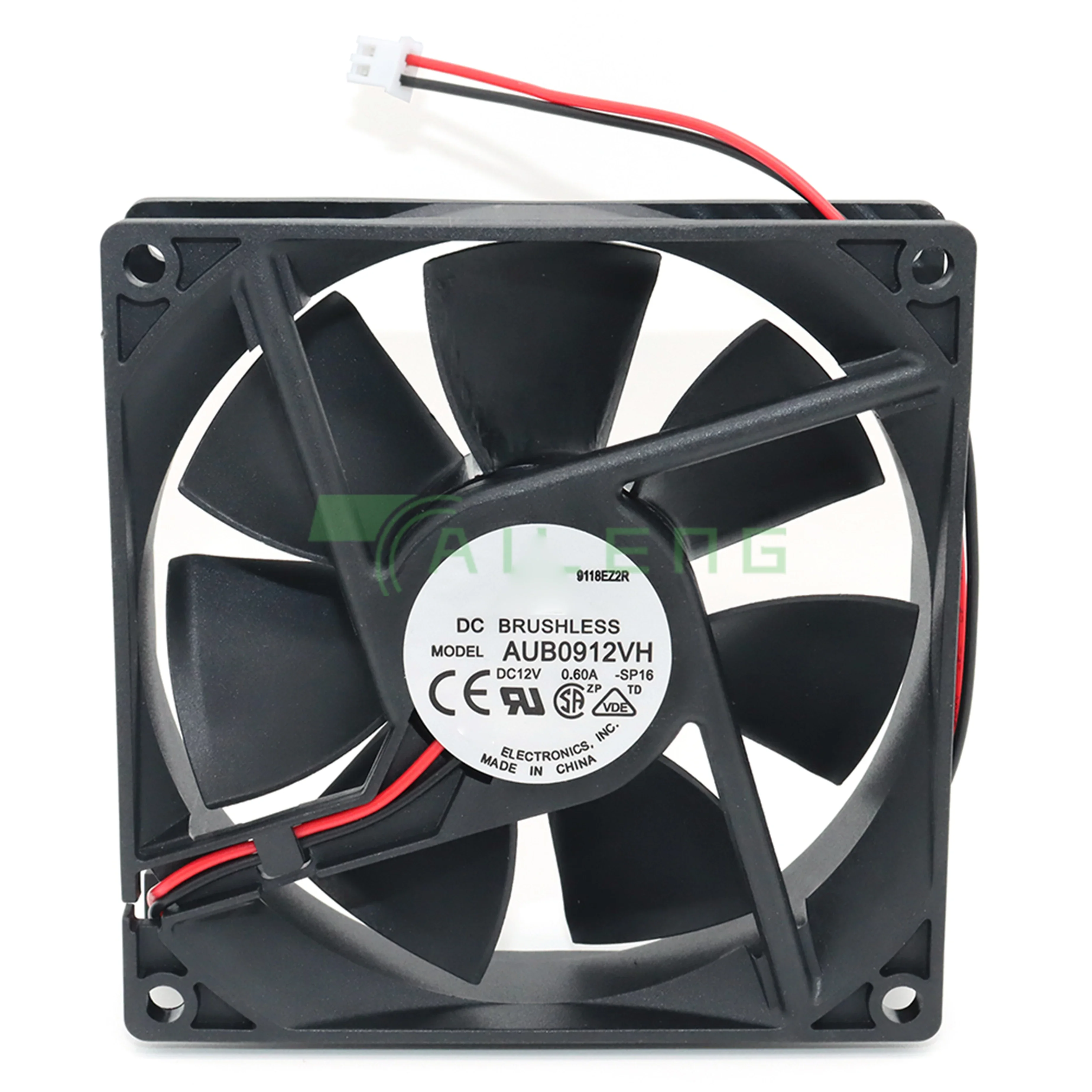 Reemplace AFB0912VH = AUB0912VH 9225 92*92*25mm DC12V 0.60A(0.40A) 4000RPM Ventilador de enfriamiento axial de 2 cables de alto flujo de aire