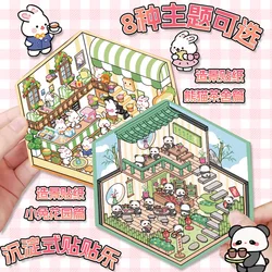 Cartoon 3D Korean Landscape Stickers Kawaii Cute Princess Guinea Pig 3d Stickers Stress Relief for Adult Children Fashion Poster
