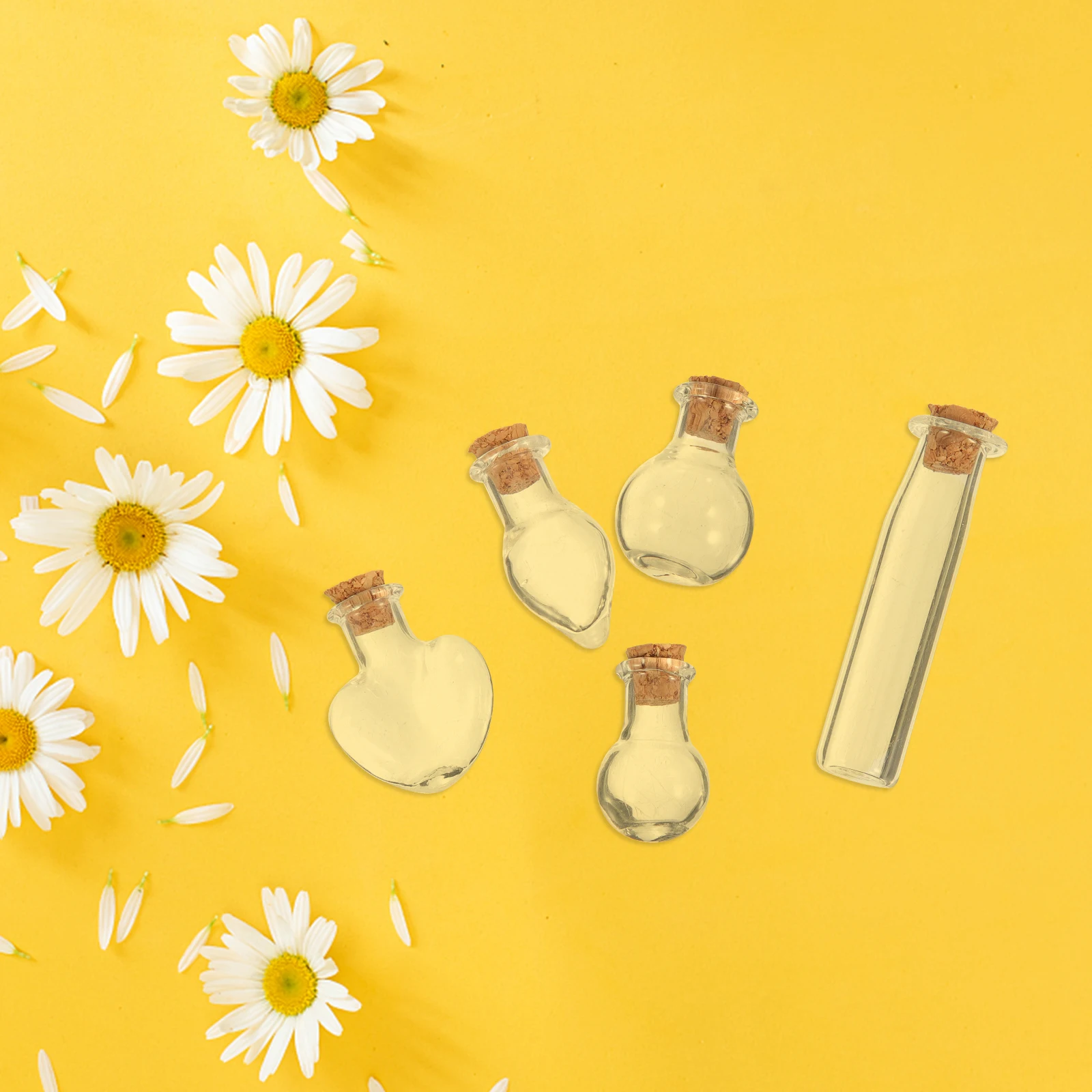 

1 set Set Small Wishing Bottles Mini Glass Jars Stoppers Desktop Storage Diy Kits Drifting Bottle For Family Friends