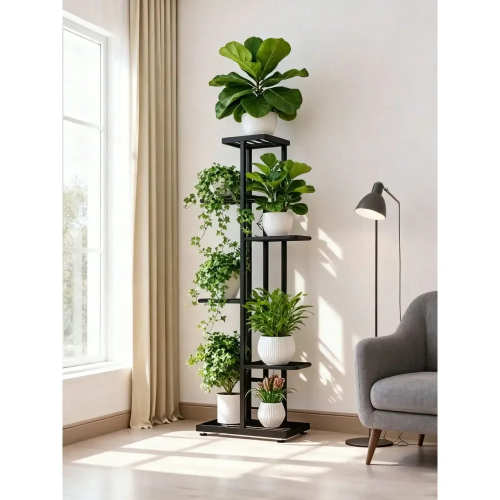 

Plant Stand SixTier SevenPot Rack, Suitable For Indoor And Outdoor Use Constructed From 100 Pure Iron With A RustProof Coating,