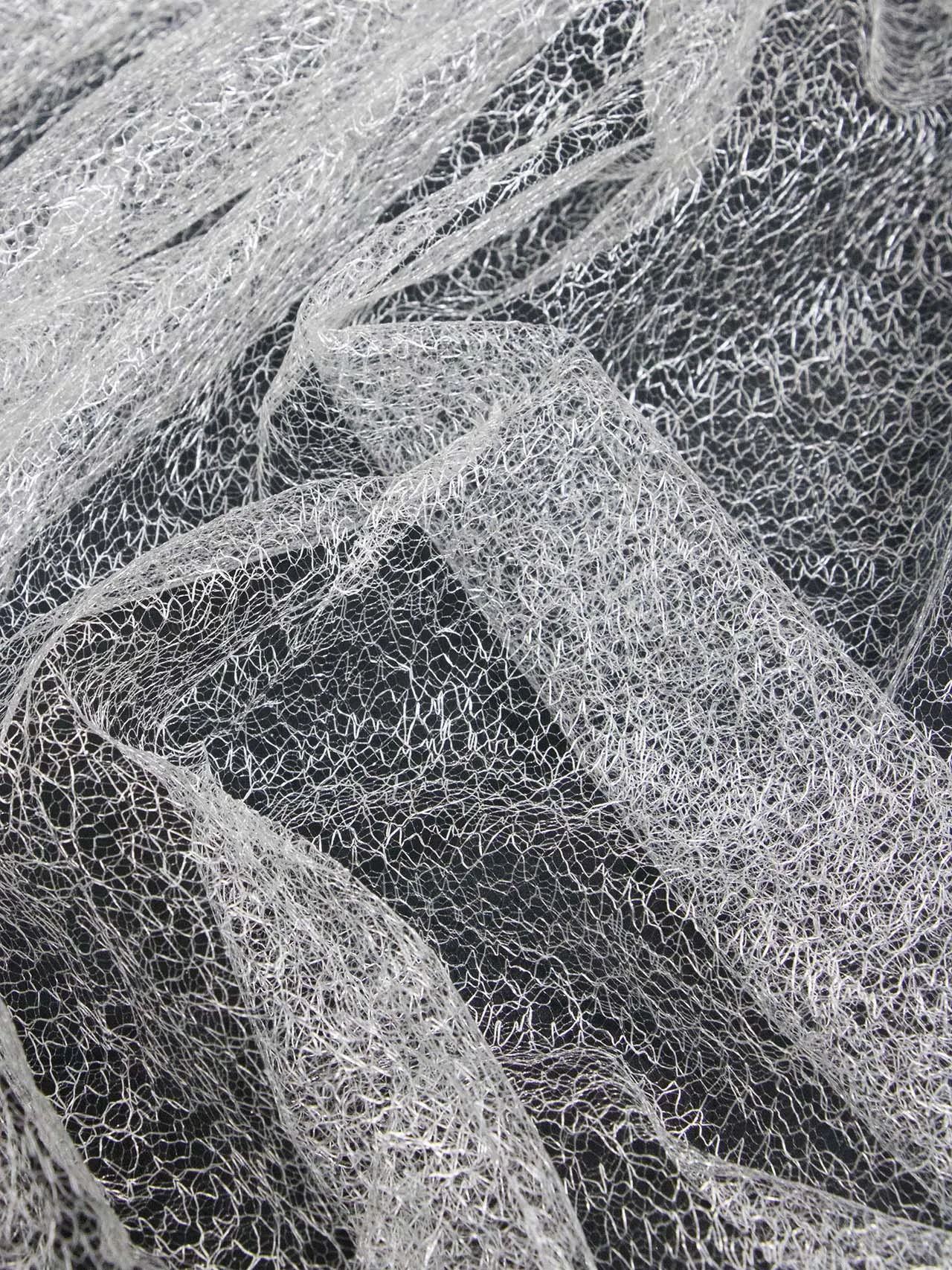 

White silk light hollow weaving mesh creative lace perspective wedding decoration designer clothing lightweight yarn fabric