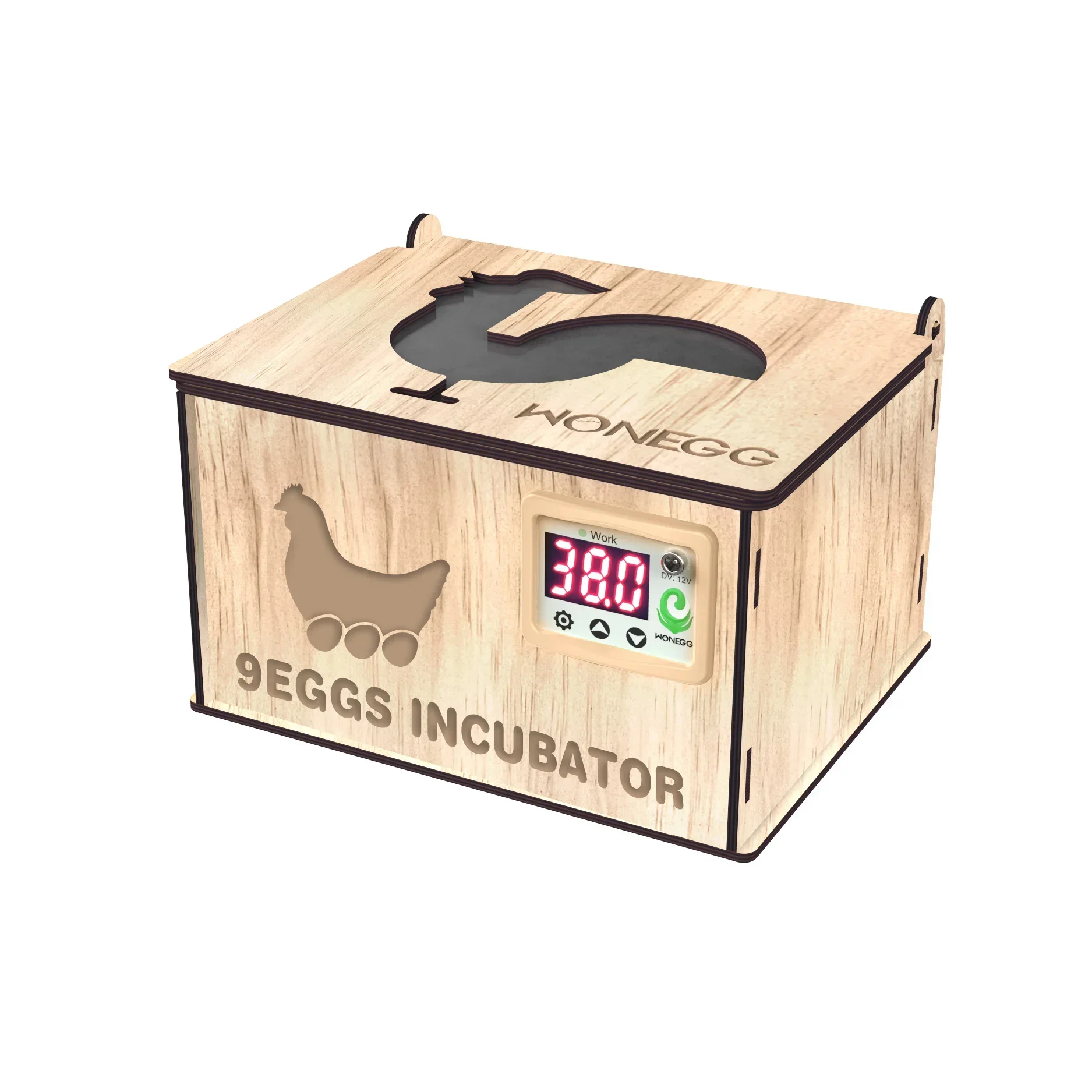 

110V/220V/220V+12V 9 Chicken Eggs New Arrivals Cheap Mini Poultry 9 Egg Incubator Hatching Machine Diy Paintable Eggs Burlywood