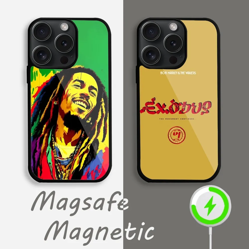 Bob Marley Singer  Phone Case For iPhone 15 14 13 12 11 Pro Max Plus Magsafe Magnetic Wireless Charging Cover