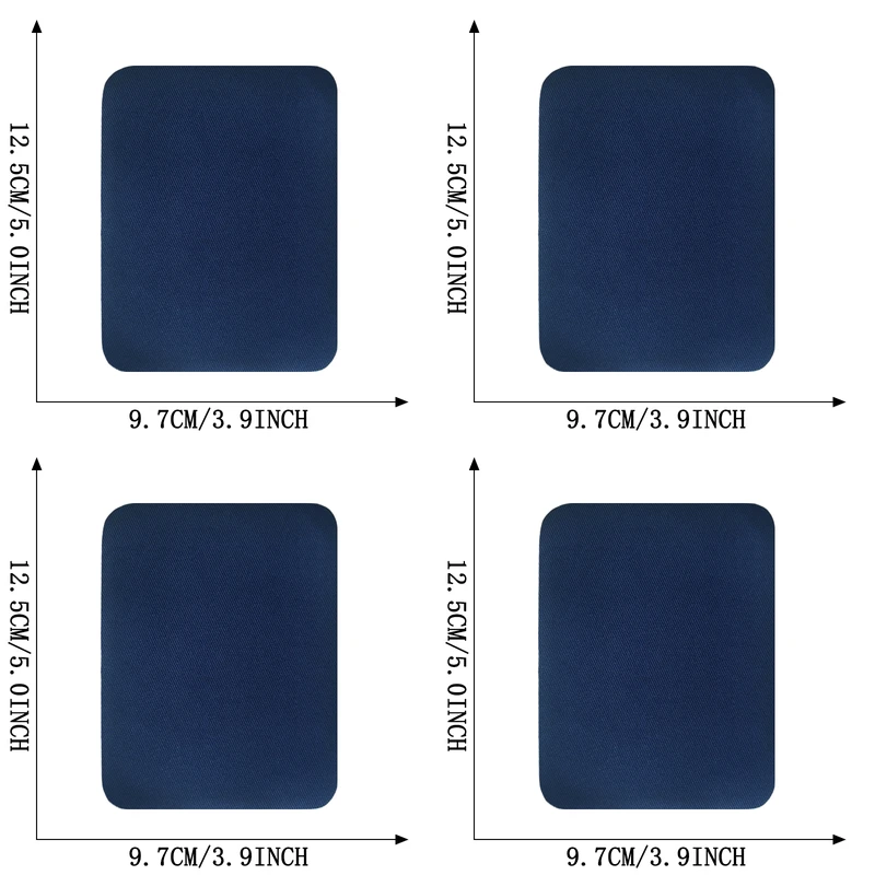 4 Stück marineblaue Aufbügel-Patches zum Aufnähen auf Kleidung, Jacken, Jeans, Hüte, Rucksäcke, viele Aufkleber, Stoffe, Patches, DIY, für Kinder – Detail 2