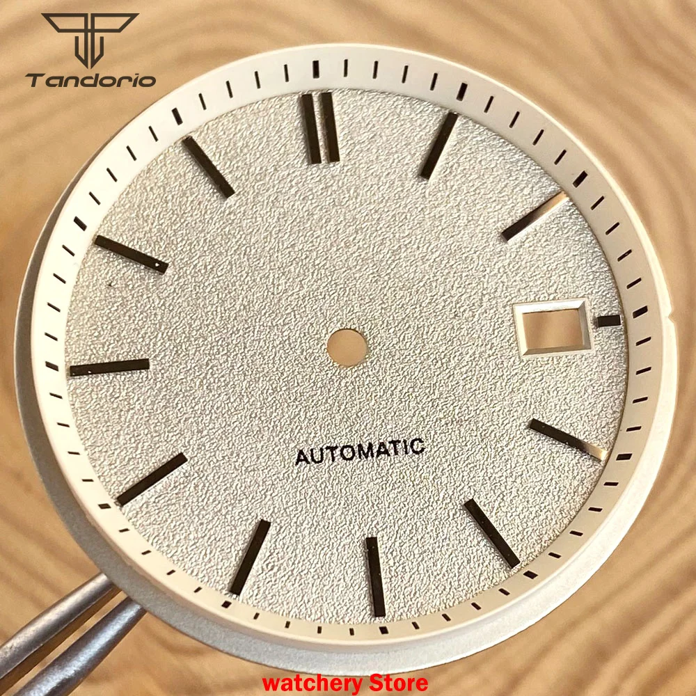 33.5mm Salmon Black Beige Watch Dial Face Classic Replica Silver Marks Fit NH35 NH36 Date Window High-quality Watch Tool Kit