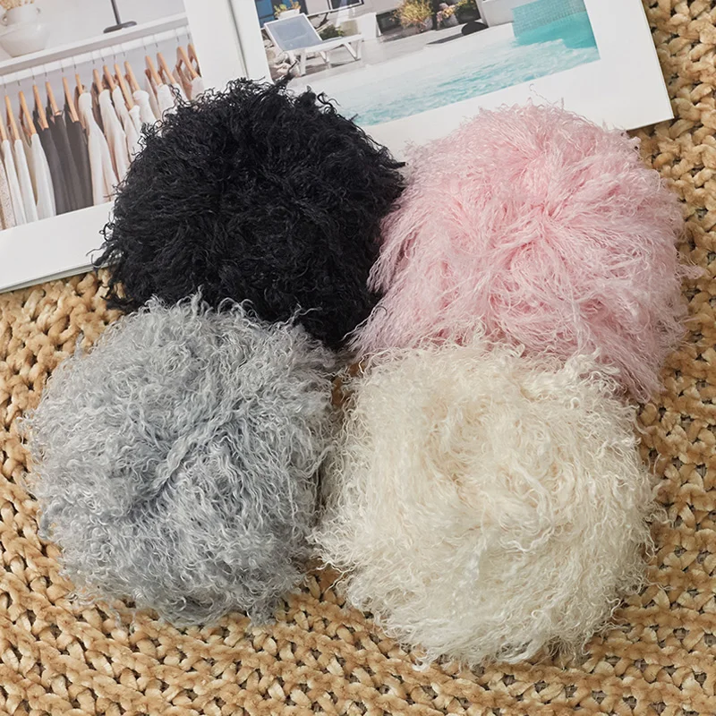 50g/roll Fluffy Yarn Plush Goat Wool Yarn Knitting Yarn Hand Crochet Hat Scarf Sweater Handbag Knitting Thread DIY Handicraft