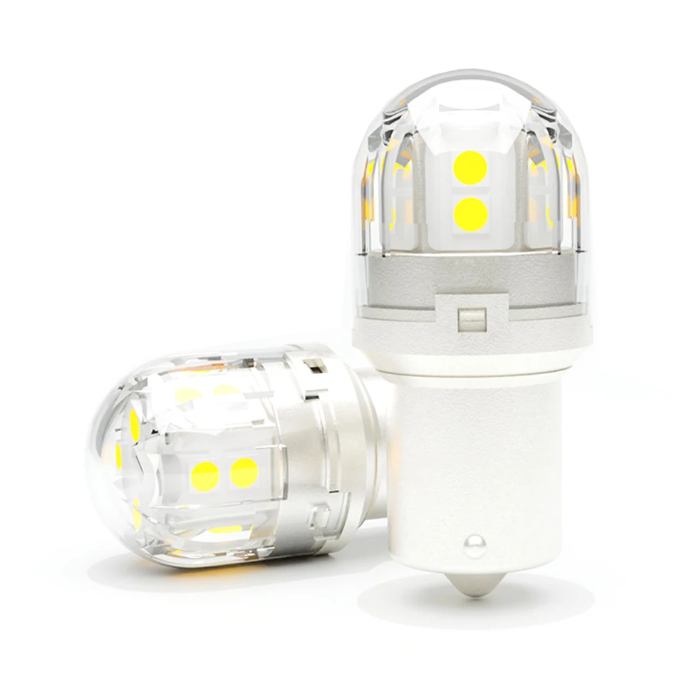 2Pcs Quality Aluminum P21W Led 1156 Car Light Ba15s Bulb 1157 7440 7443 T20 W21W 21/5W BAY15D 3157 3156 Auto Reverse Brake Lamp