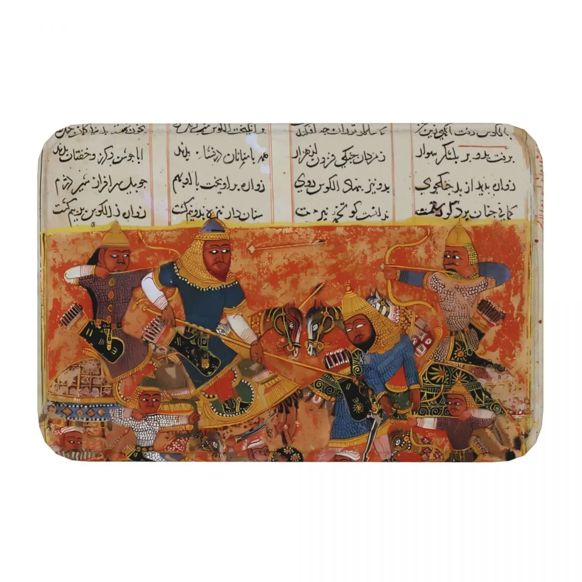 Persian Persia Non-slip Doormat Living Room Mat Shahnameh Persian Miniature Story Balcony Carpet Welcome Rug Indoor Decor