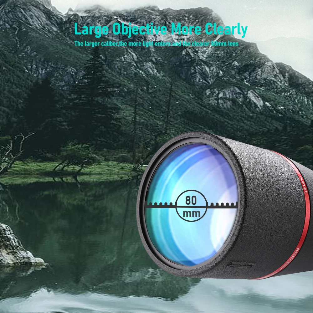 ZIYOUHU EN20-75x80 Bird Watching Mirror High magnification HD Waterproof Astronomy Professional Mobile Camera Video Telescope