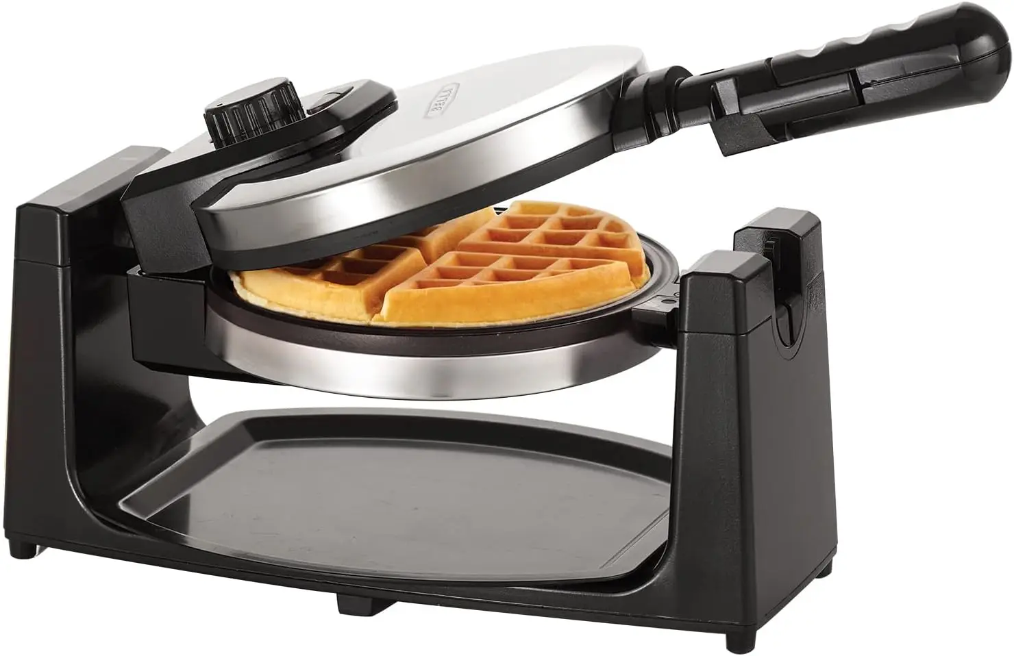 

Classic Rotating Belgian Waffle Maker with Nonstick Plates, Removable Drip Tray, Adjustable Browning Control and Cool Touch