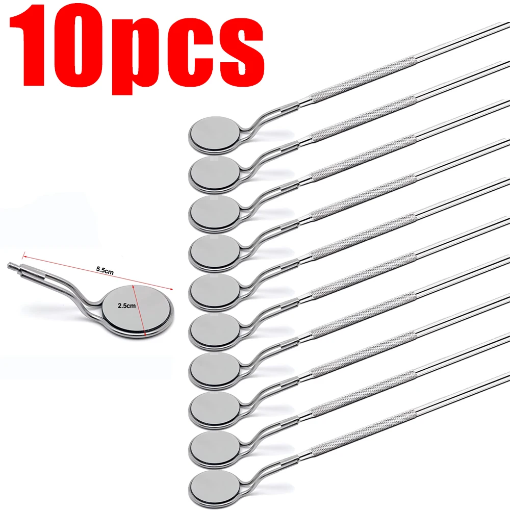 

Dental Mouth Mirror With Handle Anti-Fog Rhodium Double Sided Oral Mirrors Reflectors Reuse Oral Mirror Handle