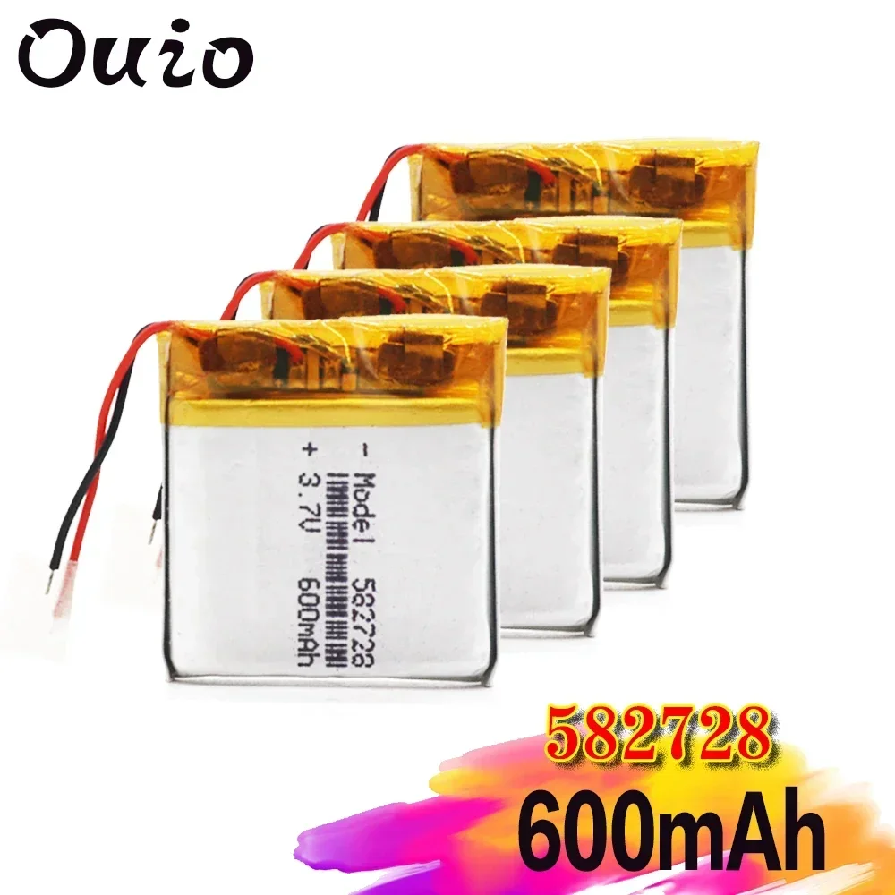 1-10pcs.3.7V 600mAh 582728 Lithium Polymer Li-Po li ion Rechargeable Battery Lipo cells For Bluetooth speaker PDA notebook GPS