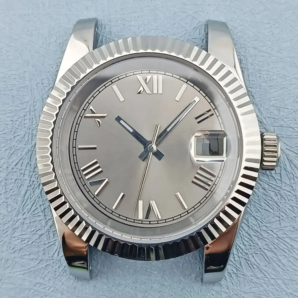 39mm watch case fits NH series 35 movement 316L stainless steel sapphire glass 10bar waterproof single calendar dial