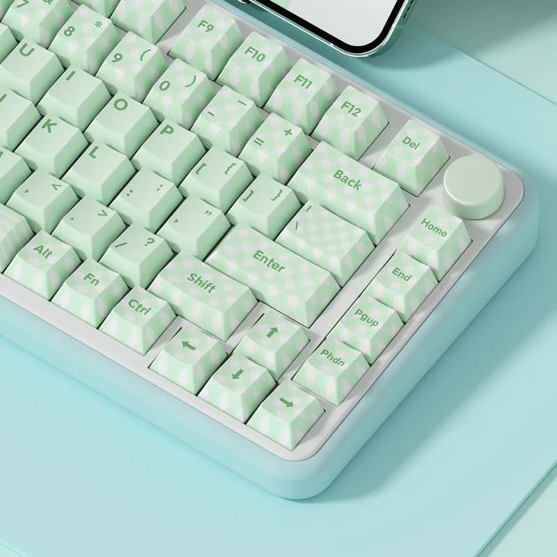 Matcha mint Theme Keycaps Set Customized PBT Sublimation Cherry Profile Keyboard Cap for Mechanical Keyboard Accessories gifts