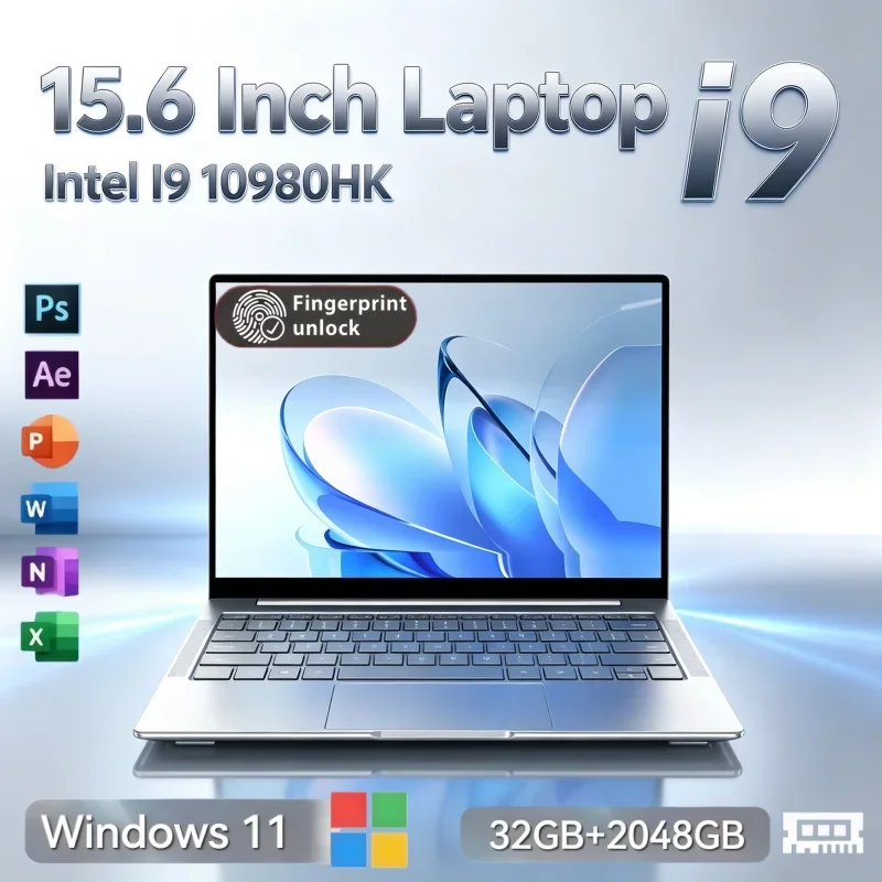 Intel Core I9 10980HK Notebook 15.6 Inch 32GB RAM 2TB SSD Win11 Portable Laptop For Remote Work And Entertainment