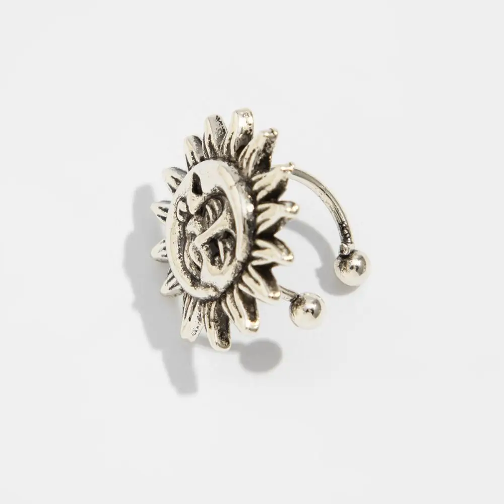 Trend Flower C Shape Ear Cuff Silver Golded C-shaped Ear Clip Irregular Shape Metal Starfish Shell Ring Clip Travel