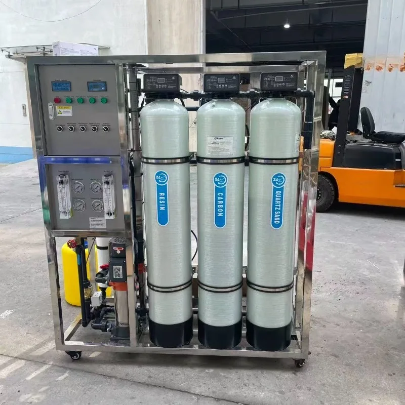 Industrial SS304 RO Water Treatment Plant with 3-Stage Pre-filtration (Sand, Carbon, Resin), Automatic Control System