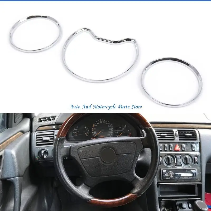 P9FD Automobil Chromes Messgeräte Dashboard Zifferblätter Ringe Lünette Trim Tacho Rahmen Für W202 W208 W210 Auto Styling – Detail 8